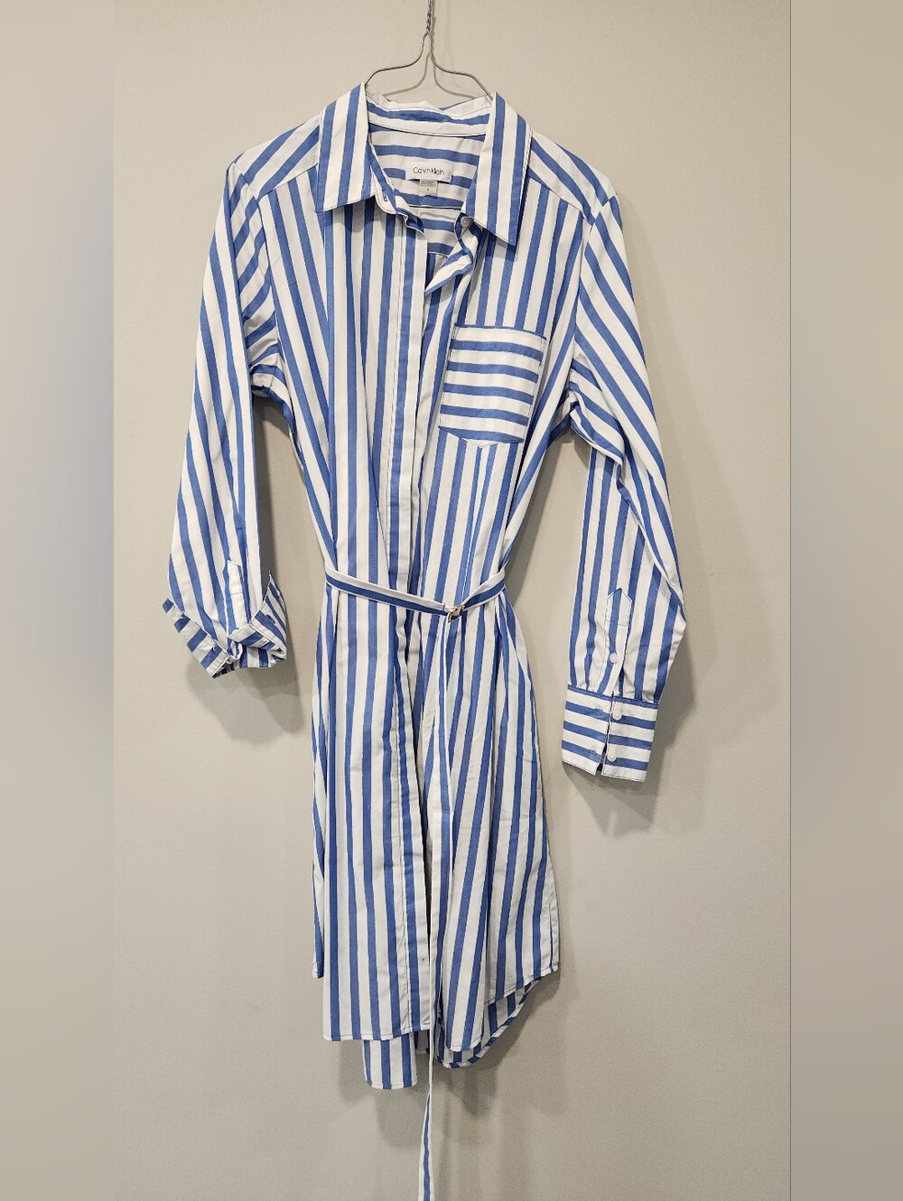 Calvin Klein Blue & White Stripe Shirt Dress